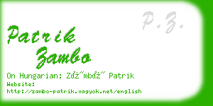 patrik zambo business card